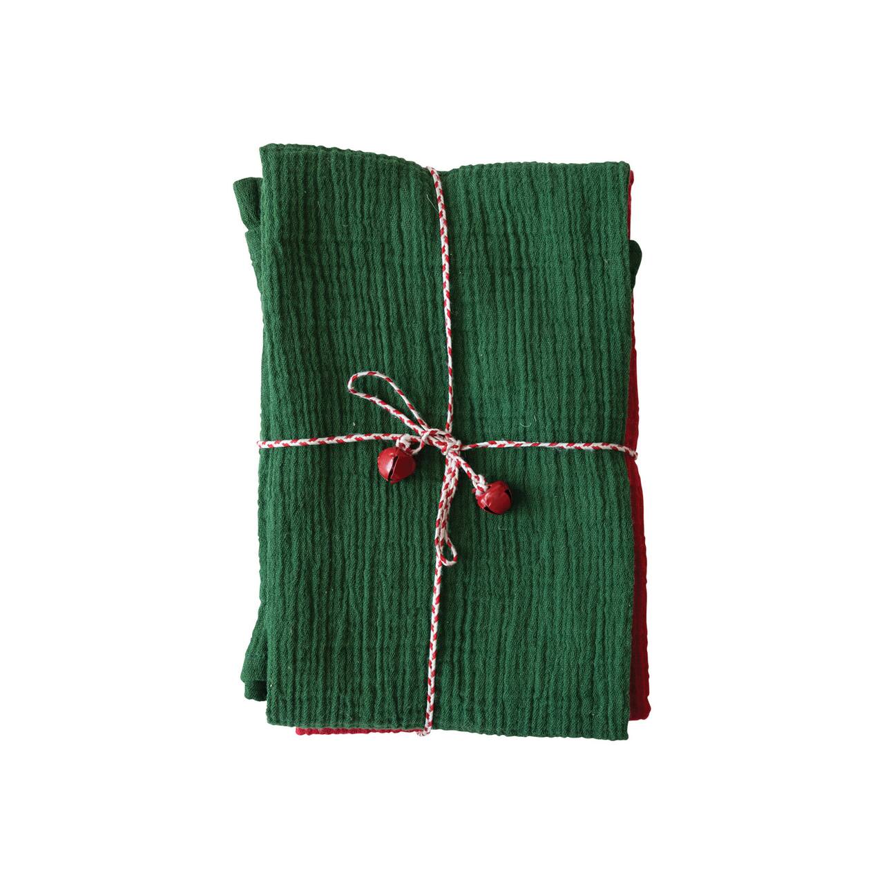 Hello Honey® 28" Green Woven Cotton Double Cloth Tea Towels, 3ct.